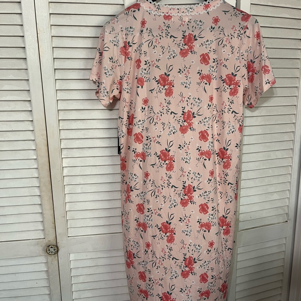 SELLING CATHERINE MALANDRINO NIGHTGOWN SIZE LARGE NWT FLORAL COLOR SHORT SLEEVE - Picture 10 of 12